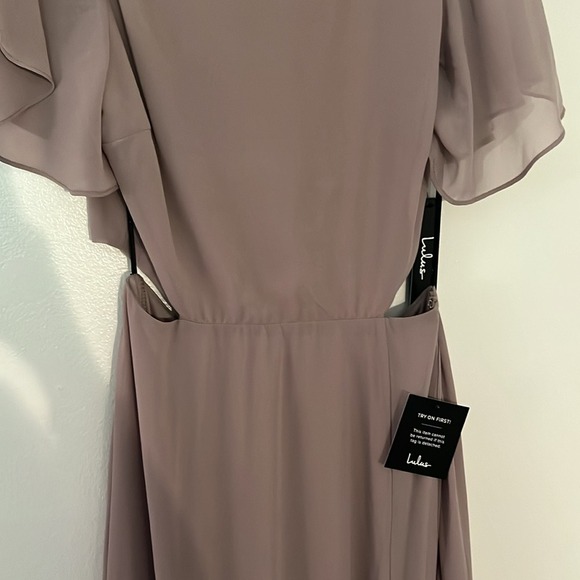 Lulus Garden Bliss Dusty Lavender Cutout Flutter Sleeve Maxi Dress Woman's S - Picture 6 of 8